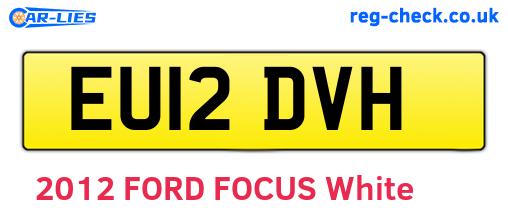 EU12DVH are the vehicle registration plates.
