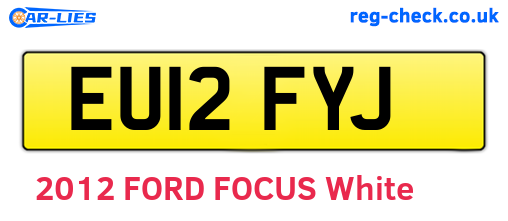 EU12FYJ are the vehicle registration plates.
