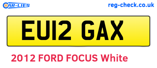 EU12GAX are the vehicle registration plates.