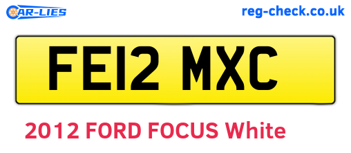 FE12MXC are the vehicle registration plates.