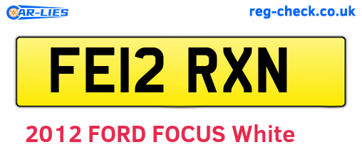 FE12RXN are the vehicle registration plates.