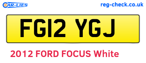 FG12YGJ are the vehicle registration plates.
