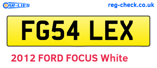 FG54LEX are the vehicle registration plates.