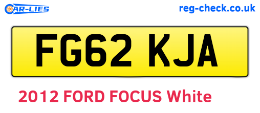 FG62KJA are the vehicle registration plates.