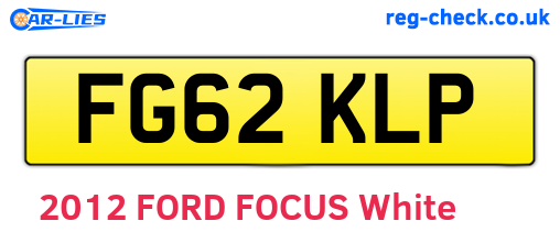 FG62KLP are the vehicle registration plates.