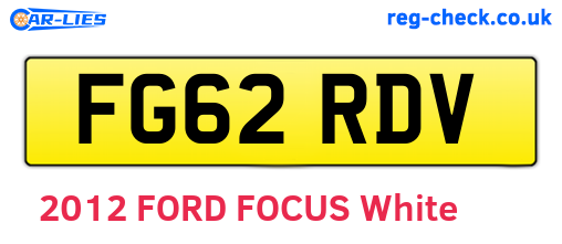 FG62RDV are the vehicle registration plates.