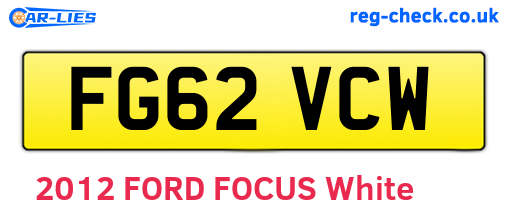 FG62VCW are the vehicle registration plates.
