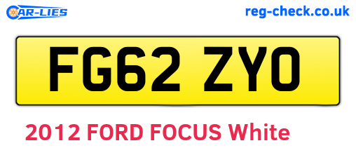 FG62ZYO are the vehicle registration plates.