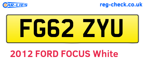 FG62ZYU are the vehicle registration plates.