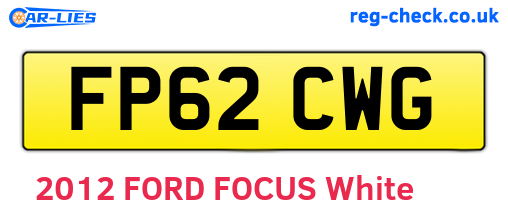 FP62CWG are the vehicle registration plates.