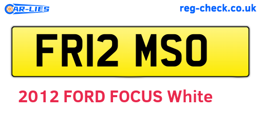 FR12MSO are the vehicle registration plates.