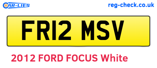 FR12MSV are the vehicle registration plates.