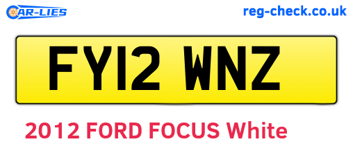 FY12WNZ are the vehicle registration plates.