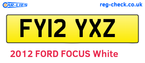FY12YXZ are the vehicle registration plates.