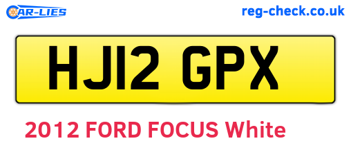 HJ12GPX are the vehicle registration plates.