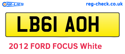 LB61AOH are the vehicle registration plates.