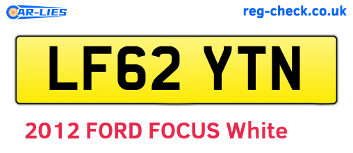 LF62YTN are the vehicle registration plates.