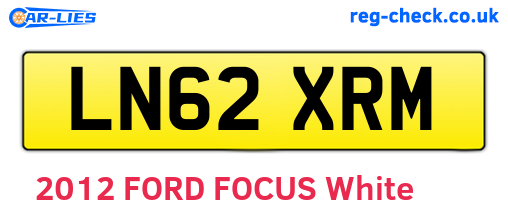 LN62XRM are the vehicle registration plates.