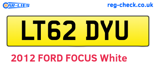 LT62DYU are the vehicle registration plates.