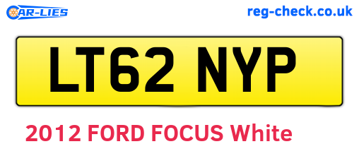 LT62NYP are the vehicle registration plates.