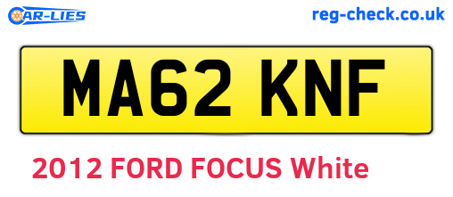 MA62KNF are the vehicle registration plates.