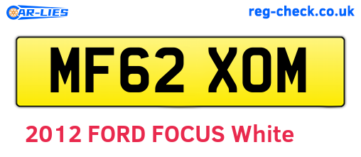 MF62XOM are the vehicle registration plates.