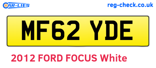 MF62YDE are the vehicle registration plates.