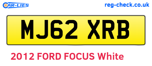 MJ62XRB are the vehicle registration plates.