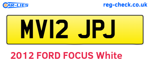 MV12JPJ are the vehicle registration plates.