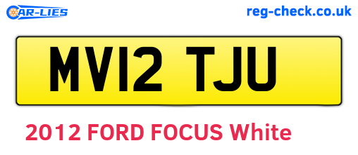 MV12TJU are the vehicle registration plates.