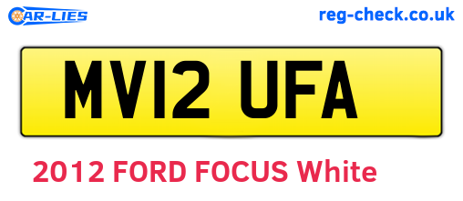 MV12UFA are the vehicle registration plates.