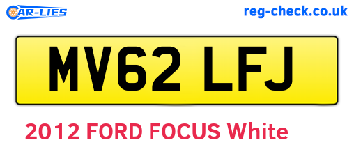 MV62LFJ are the vehicle registration plates.
