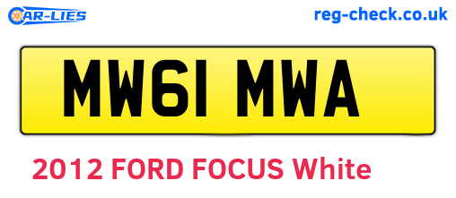 MW61MWA are the vehicle registration plates.