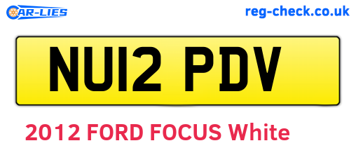 NU12PDV are the vehicle registration plates.