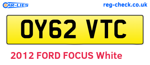 OY62VTC are the vehicle registration plates.
