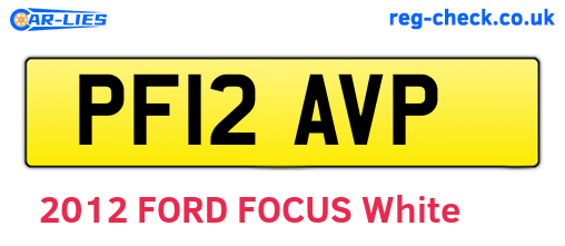 PF12AVP are the vehicle registration plates.