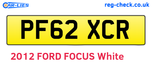 PF62XCR are the vehicle registration plates.