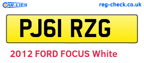 PJ61RZG are the vehicle registration plates.