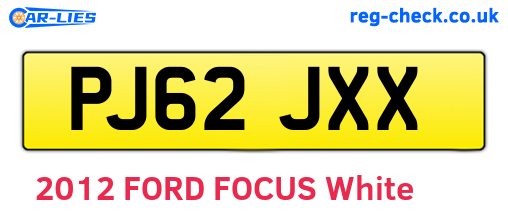 PJ62JXX are the vehicle registration plates.