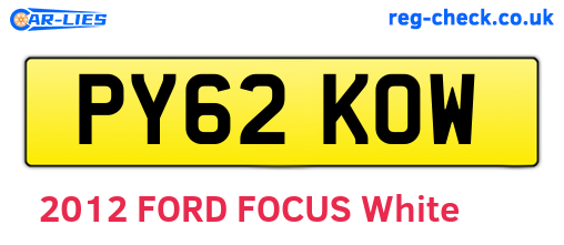 PY62KOW are the vehicle registration plates.