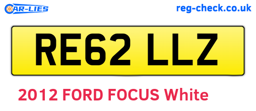 RE62LLZ are the vehicle registration plates.
