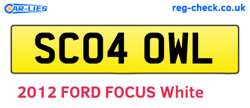 SC04OWL are the vehicle registration plates.