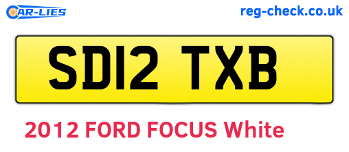 SD12TXB are the vehicle registration plates.