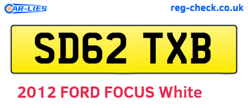 SD62TXB are the vehicle registration plates.