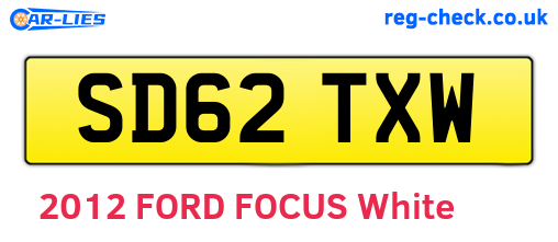 SD62TXW are the vehicle registration plates.