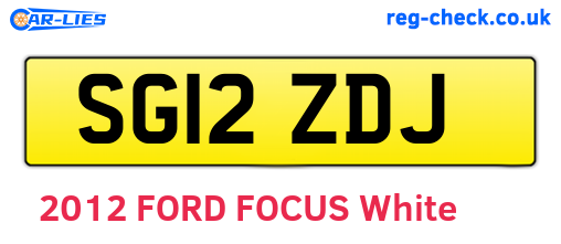 SG12ZDJ are the vehicle registration plates.