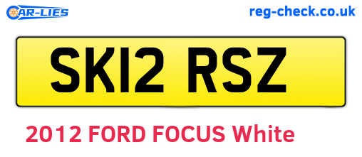 SK12RSZ are the vehicle registration plates.