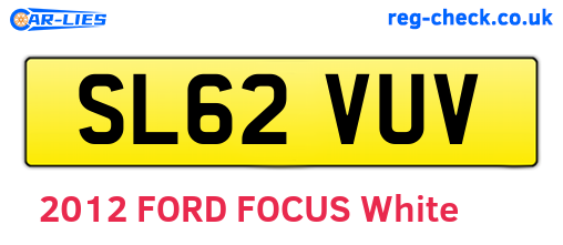 SL62VUV are the vehicle registration plates.