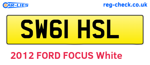 SW61HSL are the vehicle registration plates.