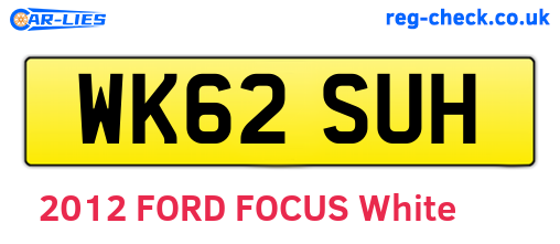 WK62SUH are the vehicle registration plates.